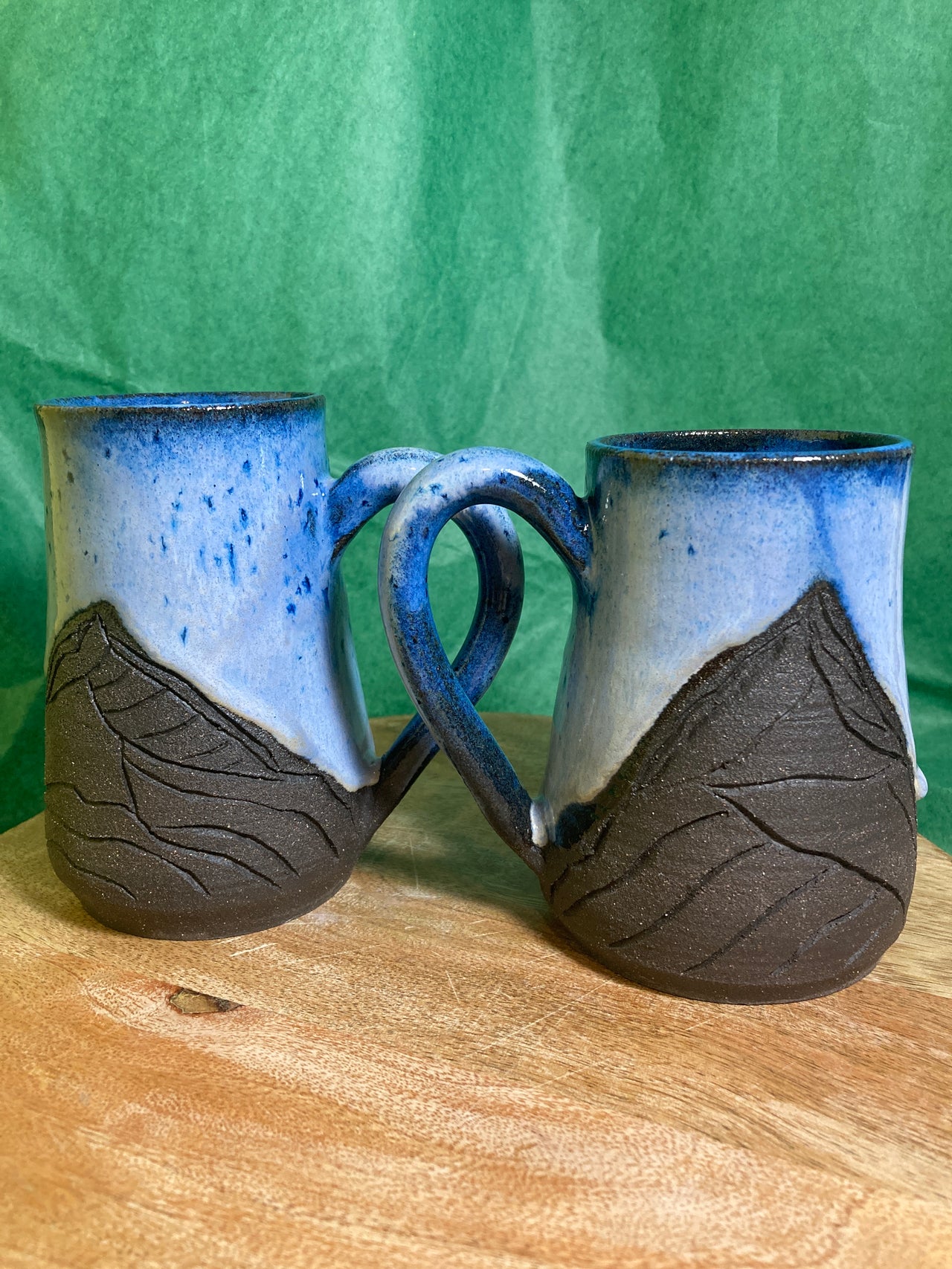 Carved Galactic Mountain Handled Mugs
