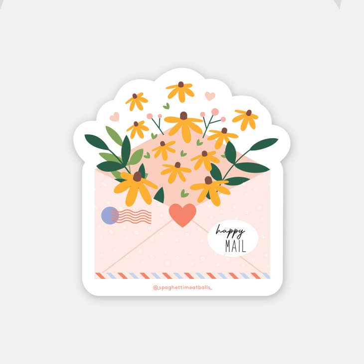 Happy Mail Envelope Vinyl Sticker