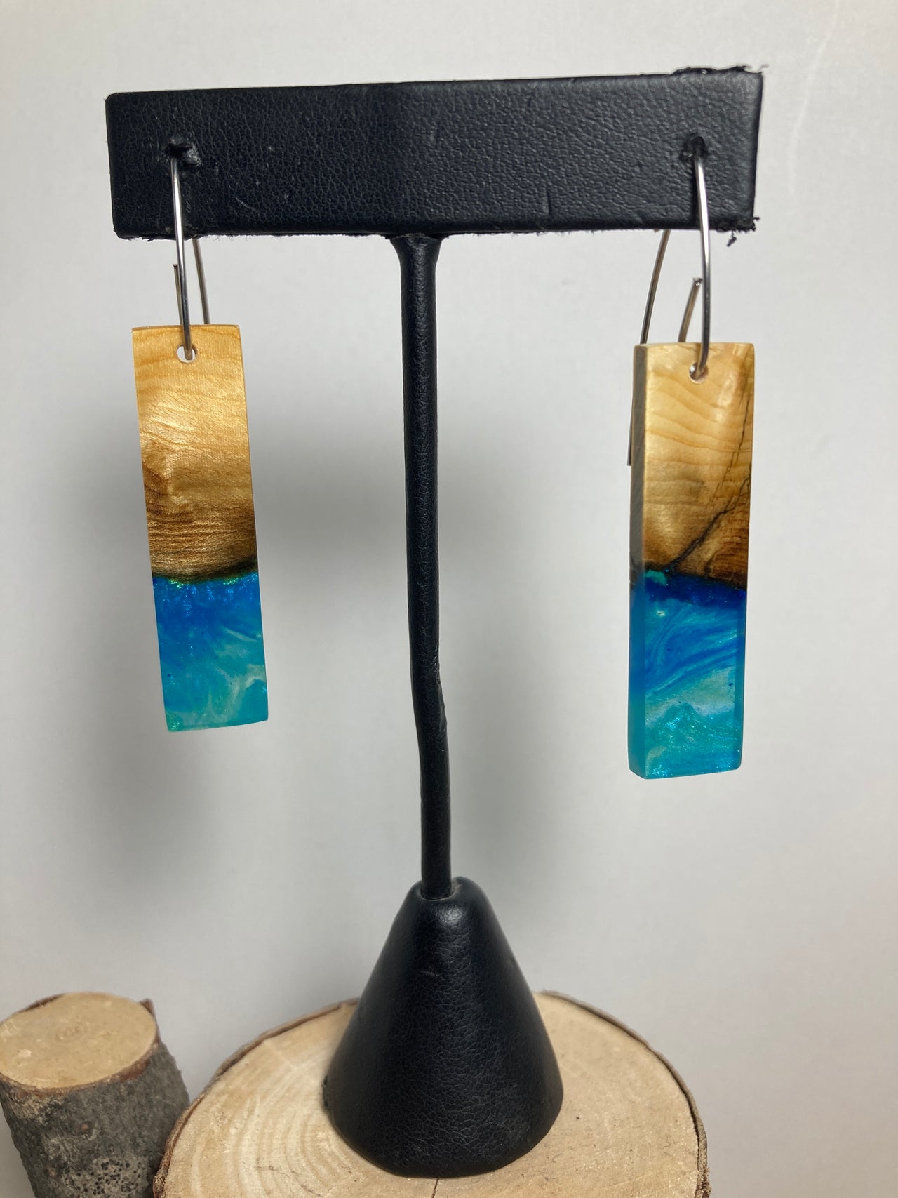 Spruce Knot Resin Cast Earrings 1