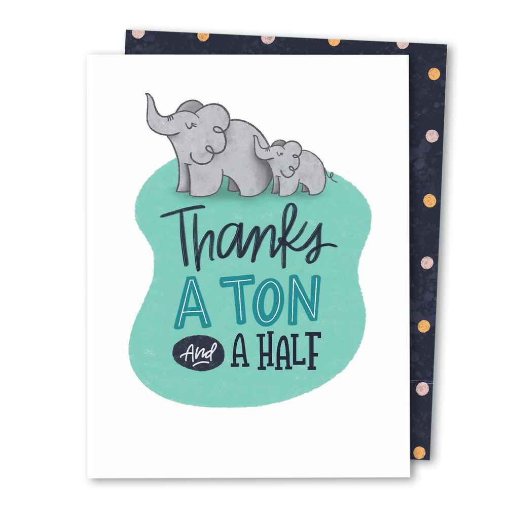 Thanks a Ton Clever Elephants Card