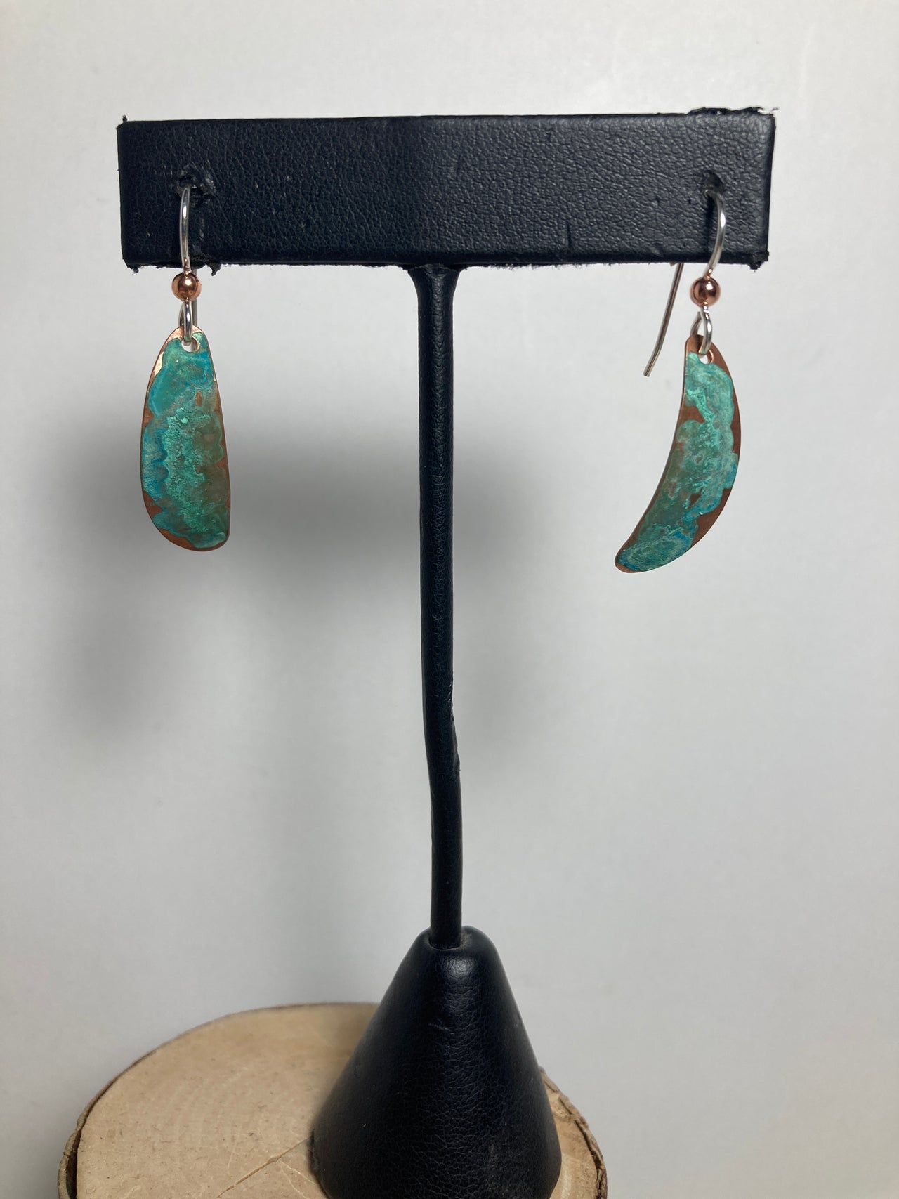 Copper Patina Moose Track Earrings
