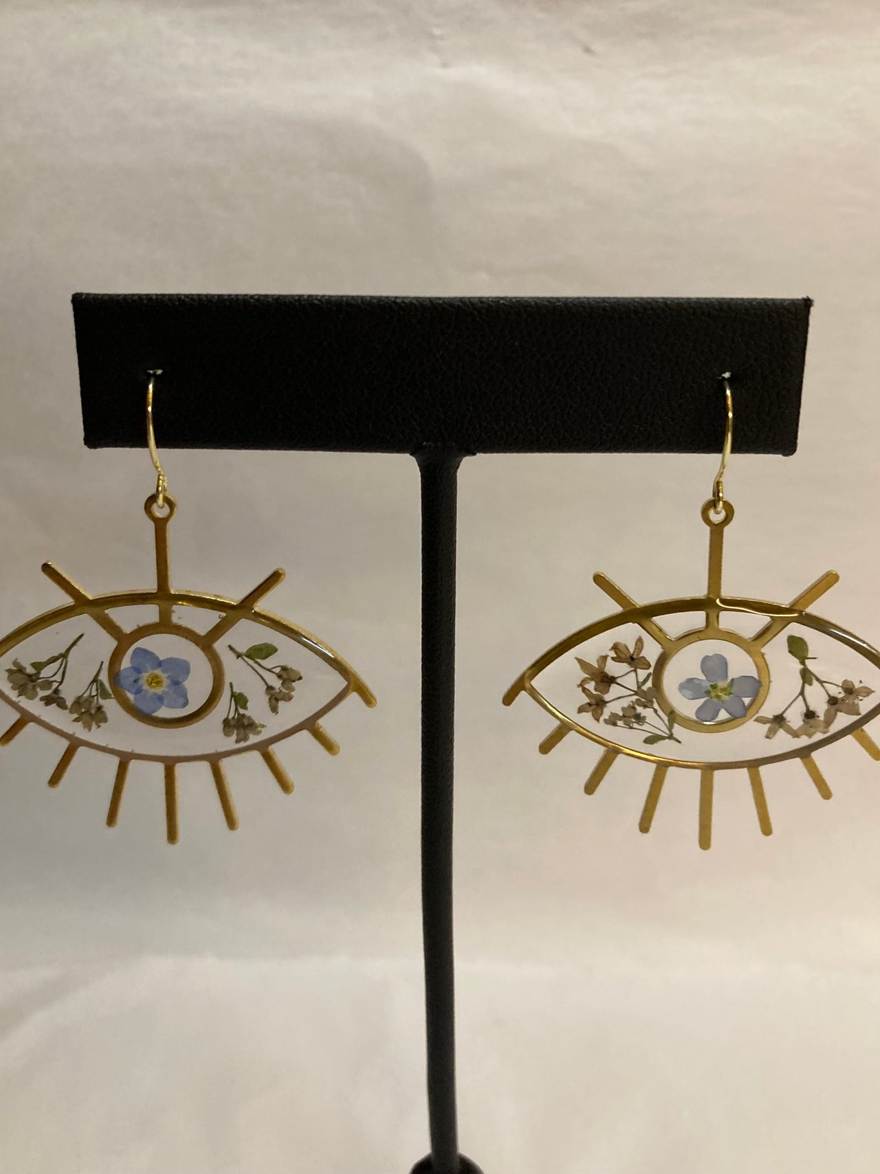Northern Bedstraw Forget Me Not eye earrings