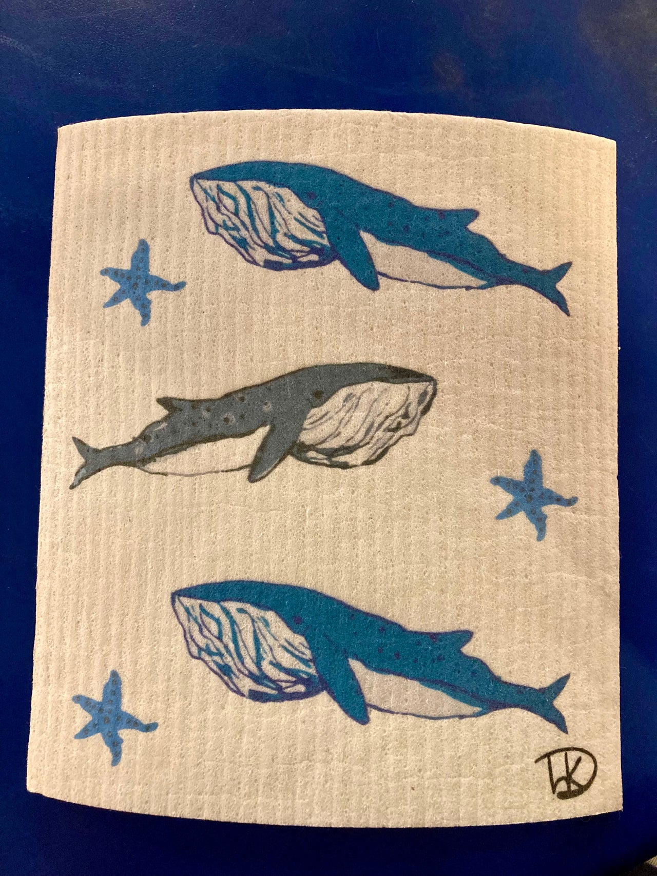 Whales Swedish Dishcloth