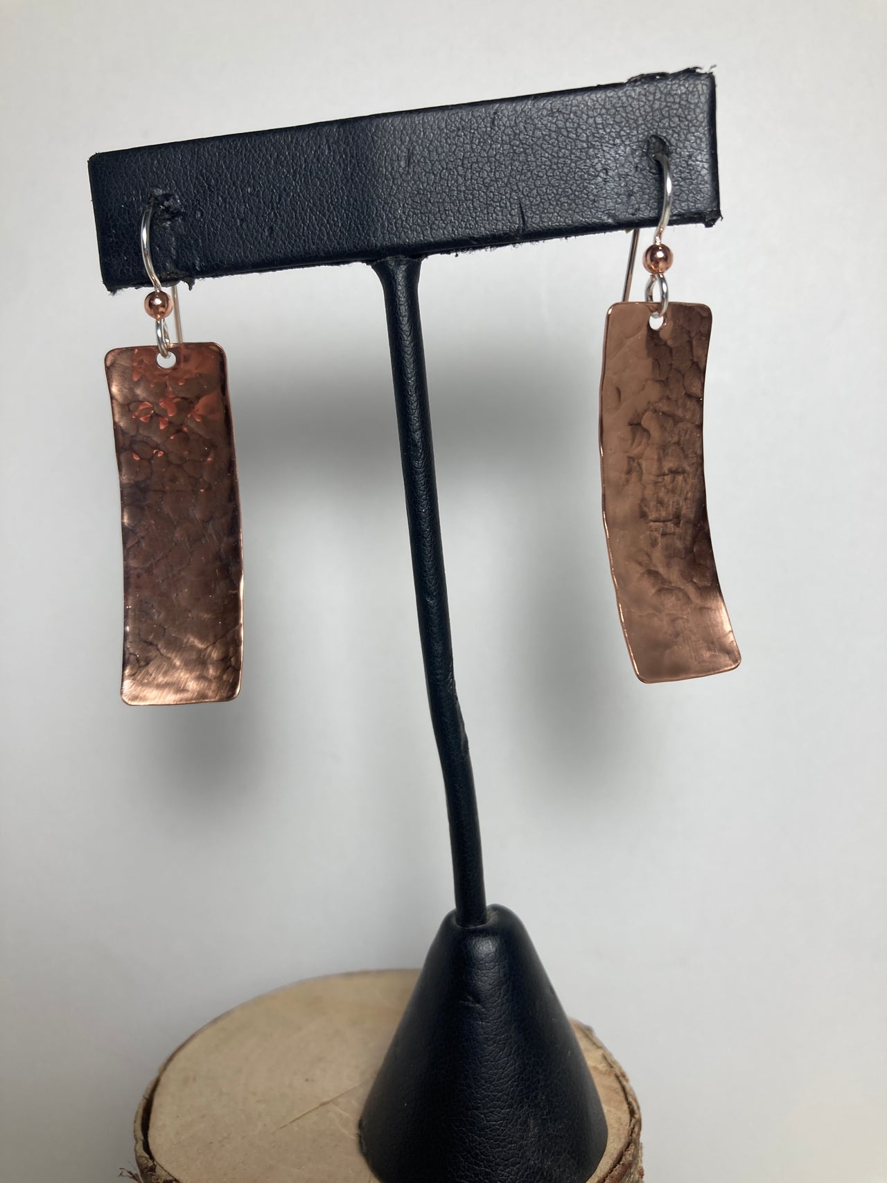 Copper Medium Skinny Bar Earrings