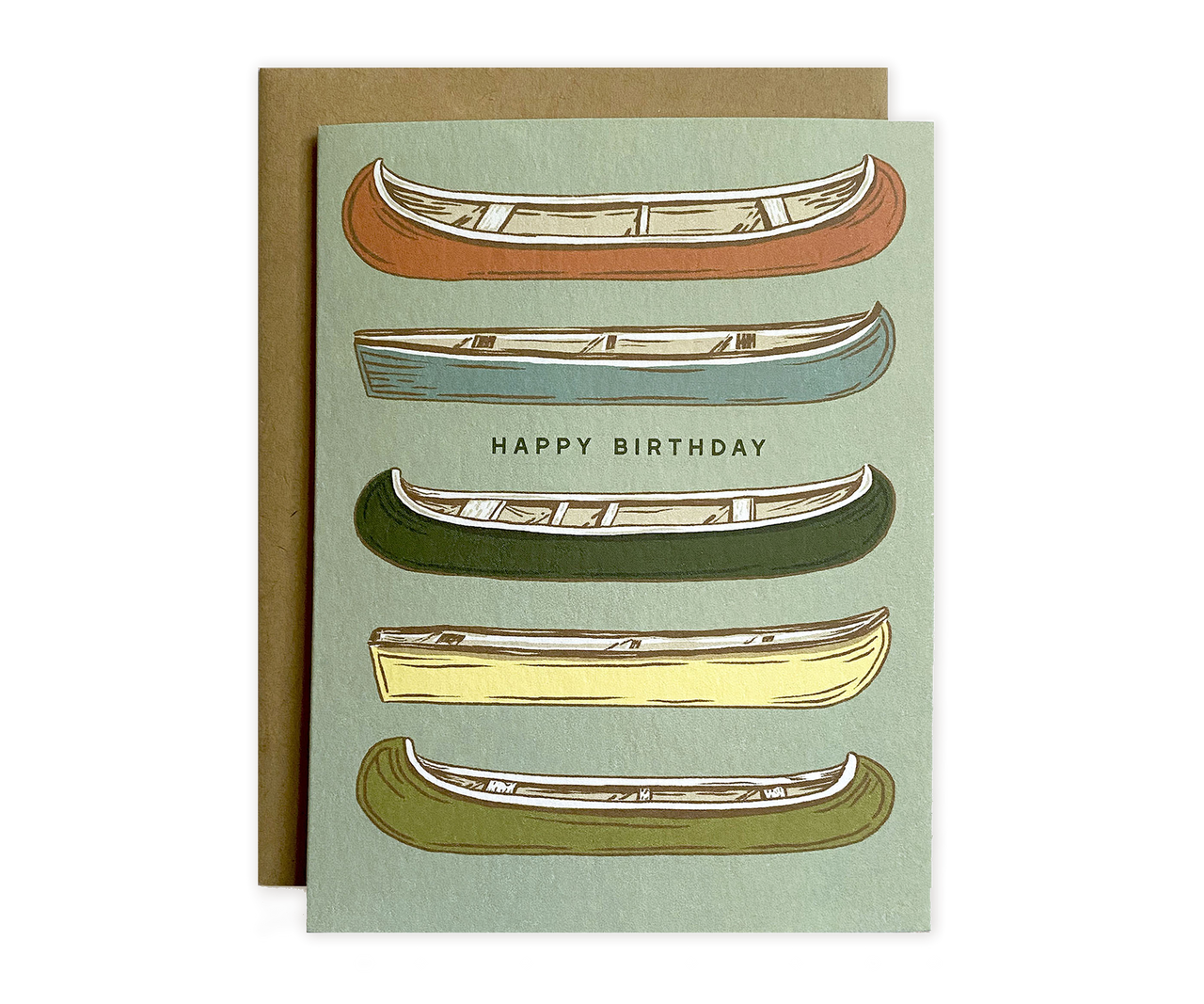 Happy Birthday Canoe Greeting Card