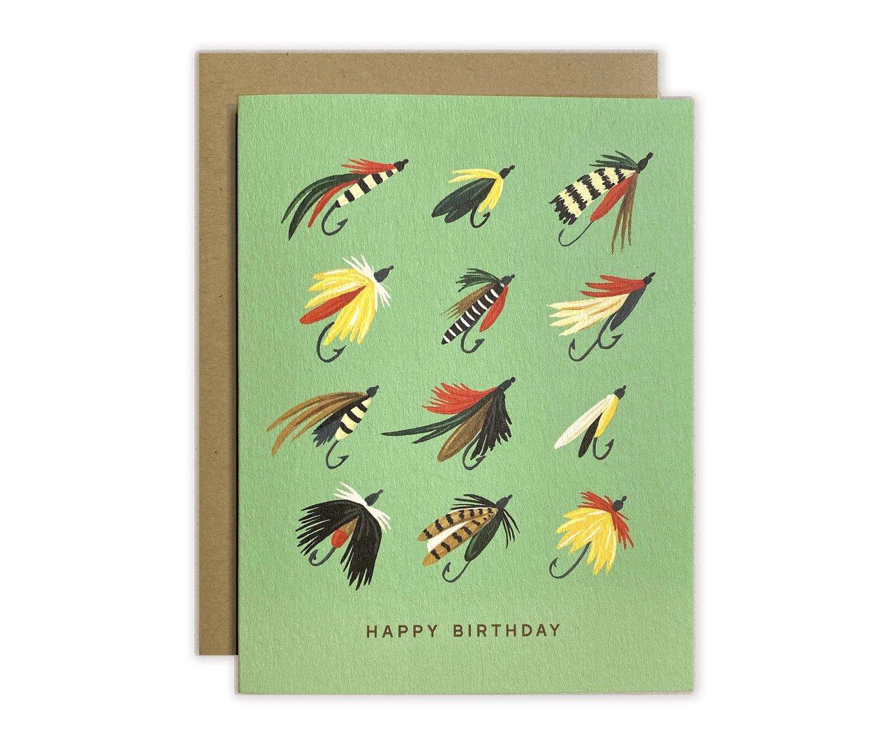 Happy Birthday Fishing Flies Greeting Card