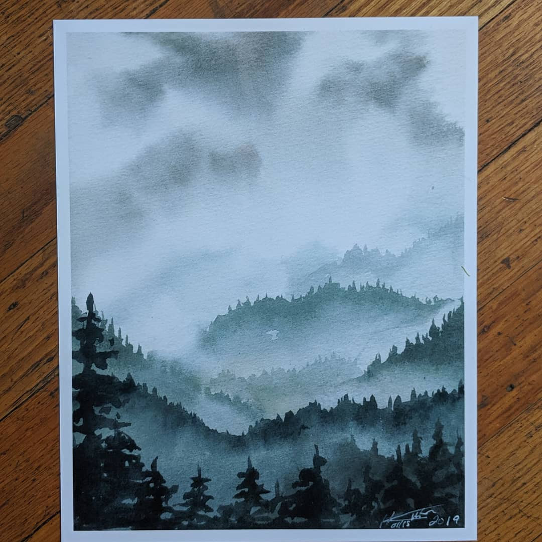 Let It Rain Watercolor Card